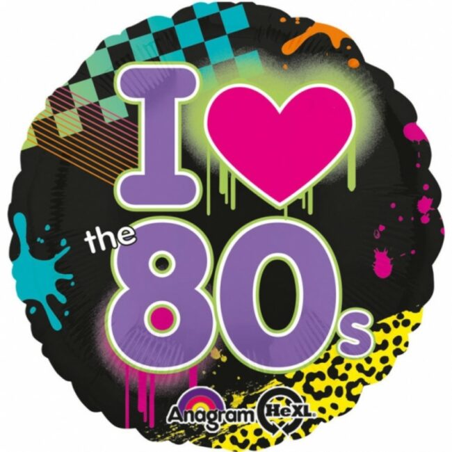 ''I LOVE THE 80'S'' FOIL BALLOON 43CM