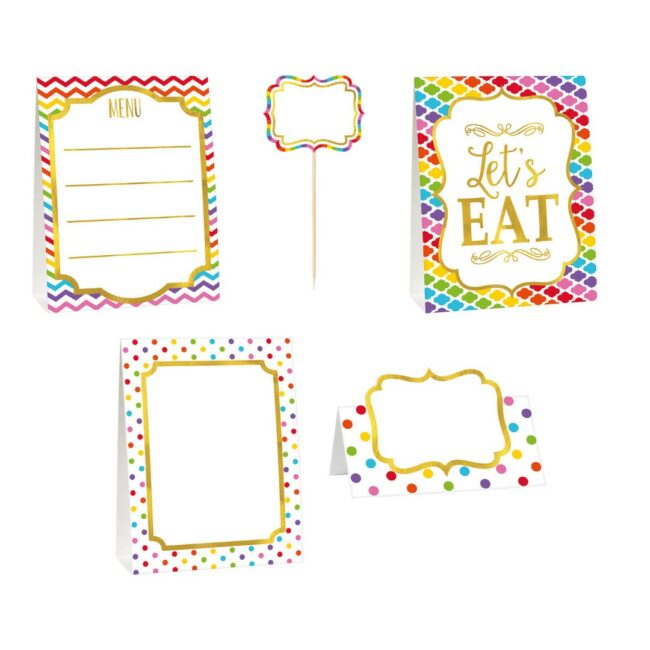 BUFFET DECORATION KIT PAPER MINIS COLOURFUL