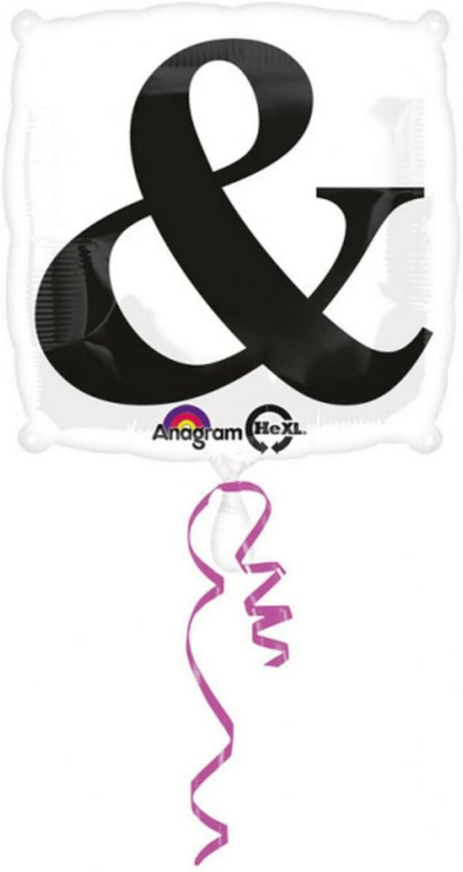 STANDARD BLACK  &  WHITE "&" BALLOON - Image 2
