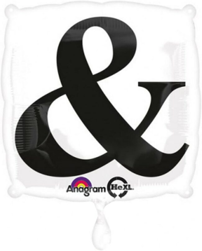 STANDARD BLACK  &  WHITE "&" BALLOON