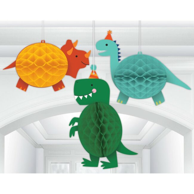 PAPER HONEYCOMB DINOSARS 3PCS