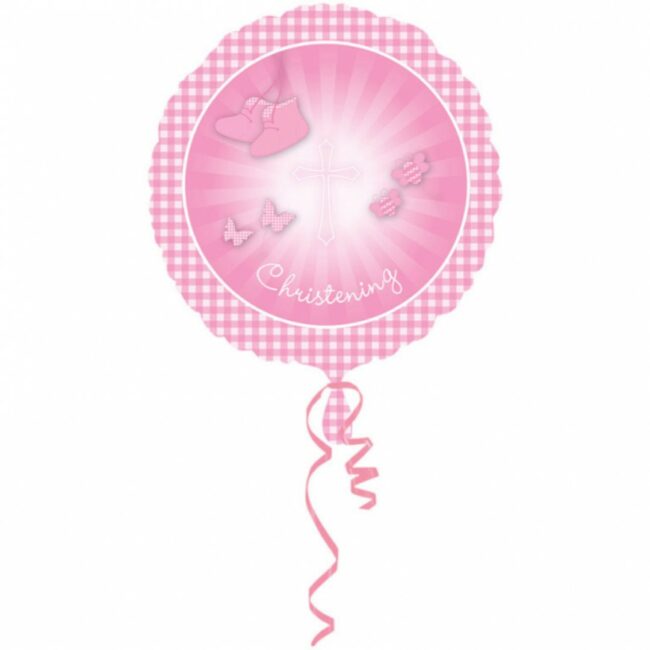 BALLOON CHRISTENING PINK FOIL S40