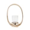 METAL EMMY CANDLE HOLDER CHAMPAGNE 10X21X31CM