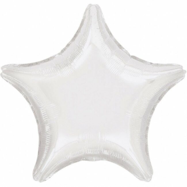 METALLIC WHITE STAR BALLOON S15