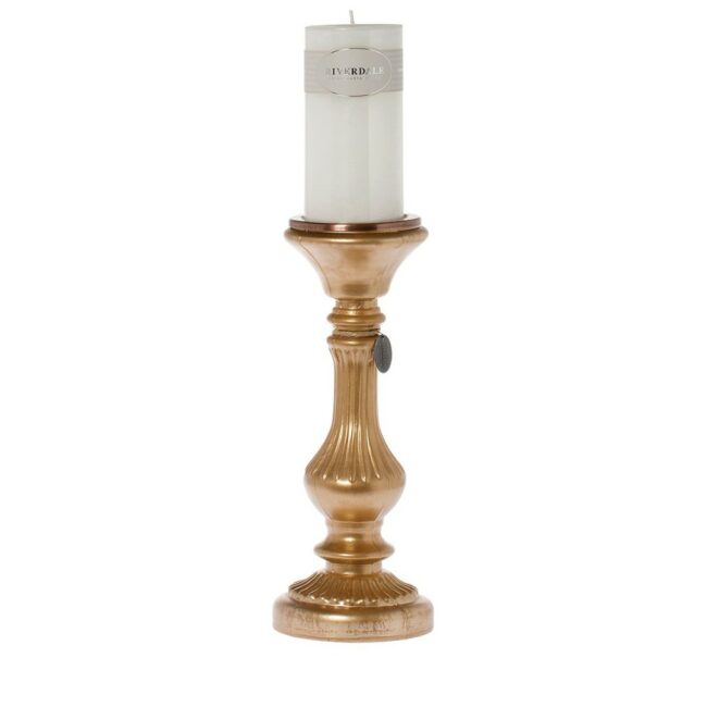 CANDLE HOLDER OXFORD GOLD 12X12X31.5CM