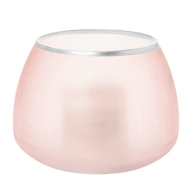 GLASS VOTIVE LIGHT BLAIR PINK 18.5X18.5X14CM