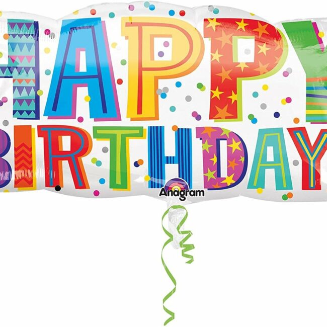 SUPER SHAPE HAPPY B-DAY TYPEFOIL BALLOON P35 83X40CM