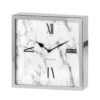 TABLE CLOCK CHUCK MARBLE SILVER 25CM