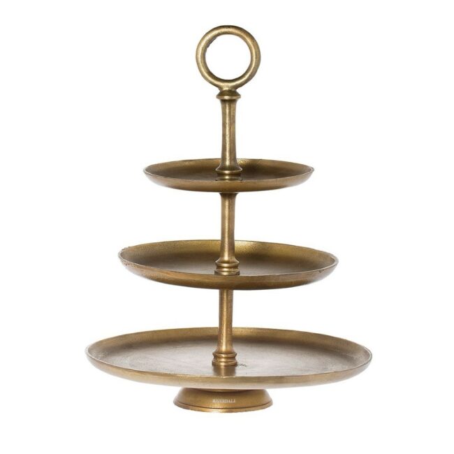 CAKE STAND YORK 3-LAYER GOLD 62CM