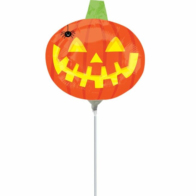 MINI SHAPE PUMPKIN WITH SPIDER FOIL BALLOON A30