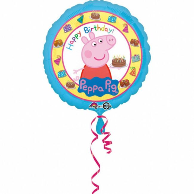 STANDARD PEPPA PIG HAPPY BIRTHDAY FOIL BALLOON ROUND S60 - 43CM