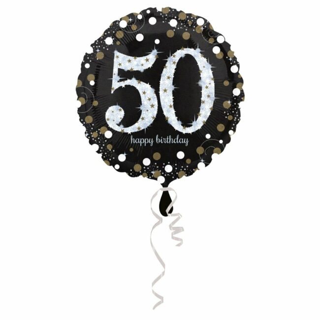 STANDARD SPARKLING BIRTHDAY FOIL BALLOON 50 - 43CM