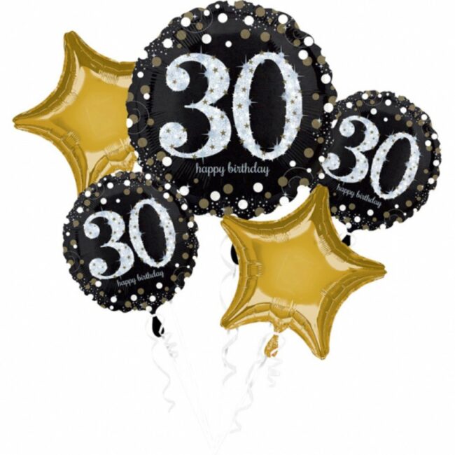 SPARKLING BIRTHDAY 30 FOIL BALLOONS P75 - 5PCS