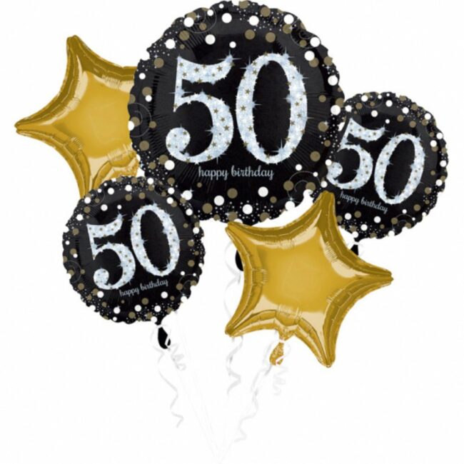 SPARKLING BIRTHDAY 50 FOIL BALLOONS P75 - 5PCS
