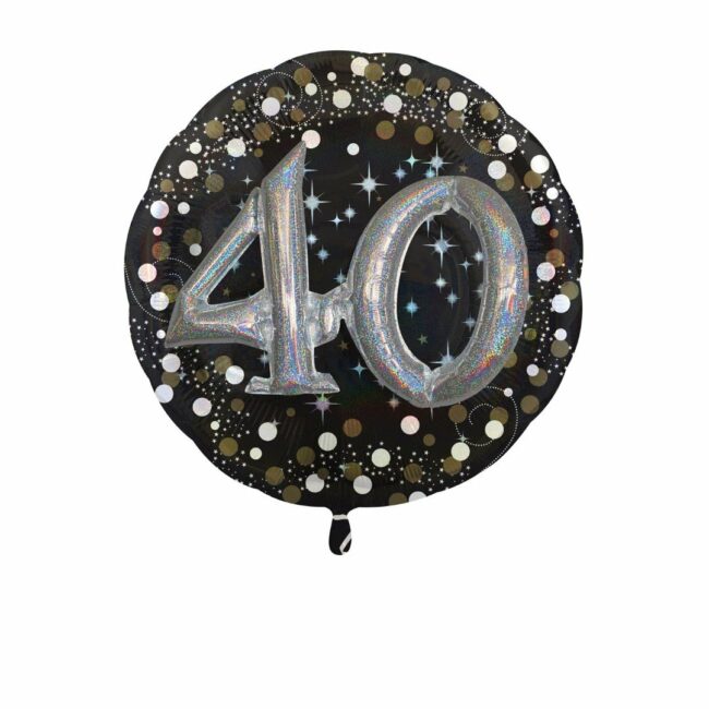 MULTI SPARKLING BIRTHDAY 40 FOIL BALLOON P75 - 81X81CM