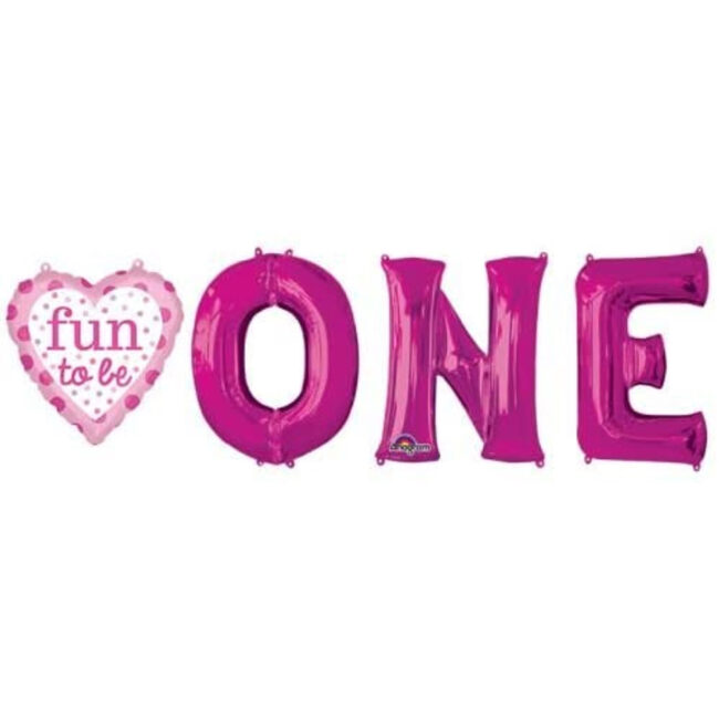 BALLOON BUNCH ''FUN TO BE ONE'' GIRL FOIL 4PCS