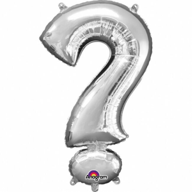 SUPER SHAPE SYMBOL ''?'' SILVER FOIL BALLOON L34 - 55X91CM