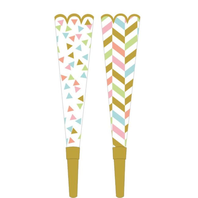 HORNS CONFETTI FUN PLASTIC/FOIL 23.4CM - 8PCS