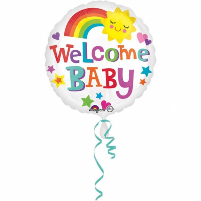 STANDARD ''WELCOME BABY'' BRIGHT & BOLD FOIL BALLOON ROUND S40 - 43CM