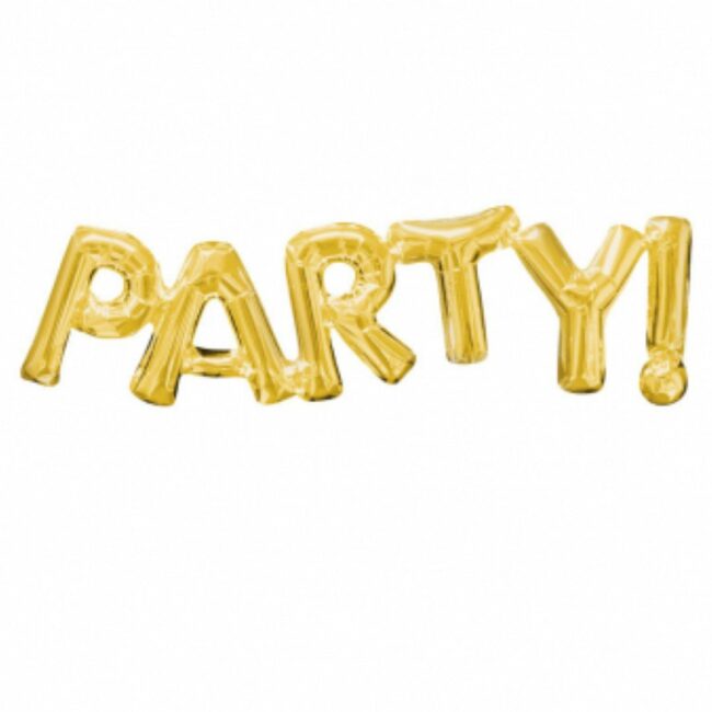 SUPER SHAPE ''PARTY'' GOLD FOIL BALLOON P35 - 83X22CM
