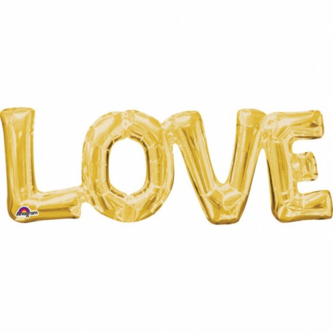 SUPER SHAPE ''LOVE'' GOLD FOIL BALLOON P35 63X22CM