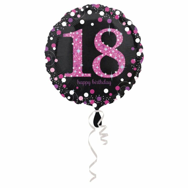 PINK CELEBRATION 18 FOIL BALLOON ROUND S55 - 43CM
