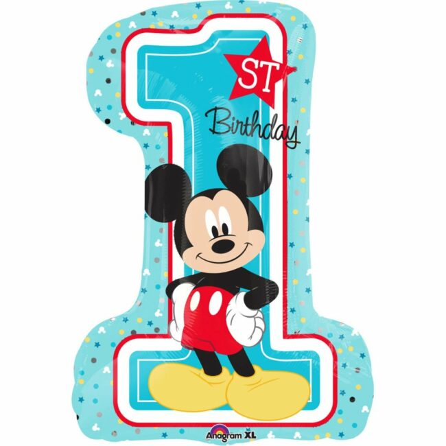 SUPER SHAPE MICKEY 1ST B-DAY FOIL BALLOON P38 - 48X71CM