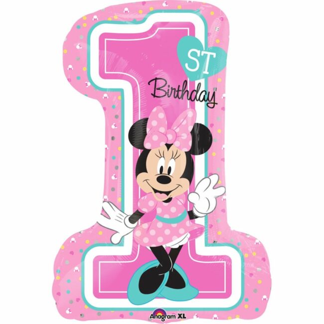 SUPER SHAPE MINNIE 1ST BIRTHDAY FOIL BALLOON P38 - 48X71CM