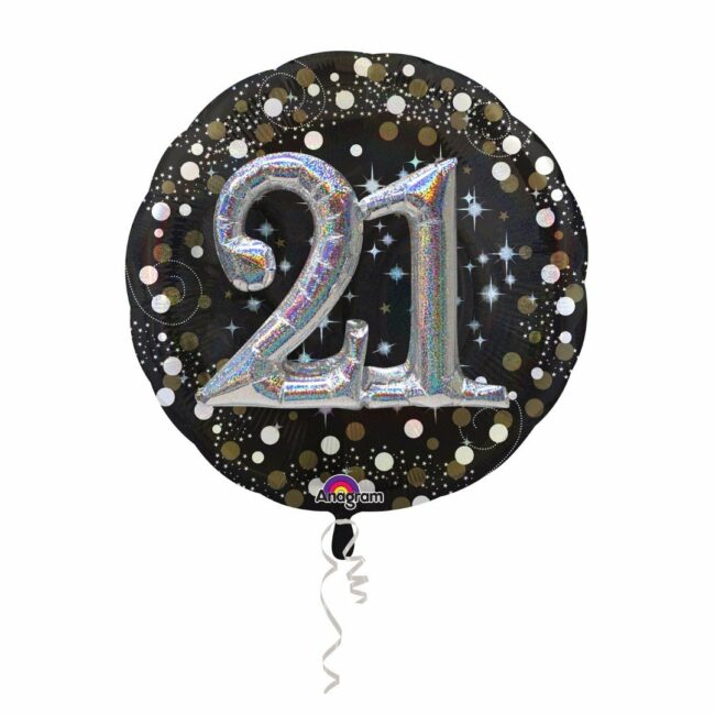 MULTI SPARKLING BIRTHDAY 21 FOIL BALLOON P75 - 81CM