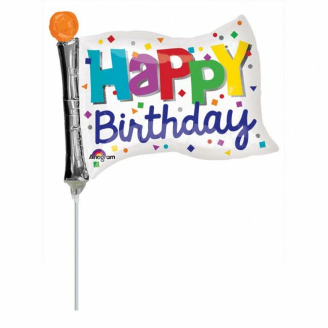 MINI SHAPE  HAPPY BIRTHDAY FLAG FOIL BALLOON A30 - 25X20CM