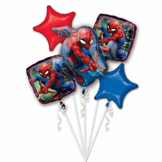 BOUQUET SPIDER-MAN FOIL BALLOONS P75 - 5PCS