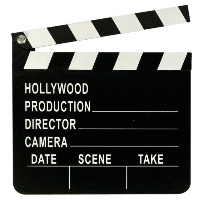 DIRECTOR'S CLAPBOARD HOLLYWOOD PLASTIC 17.8X20.3CM