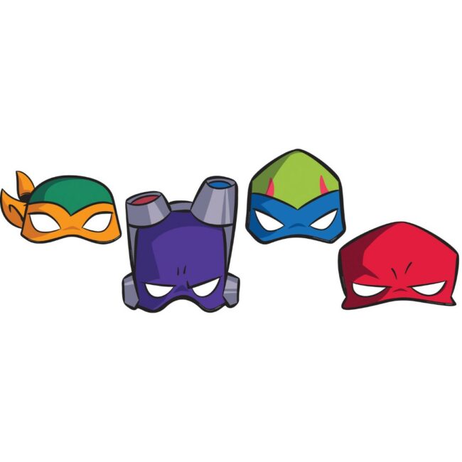 MASKS TEENAGE MUTANT NINJA TURTLES PAPER 18.9X21.3CM - 8PCS