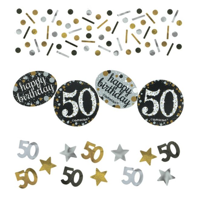 CONFETTI 50 CELEBRATION SILVER & GOLD 34G