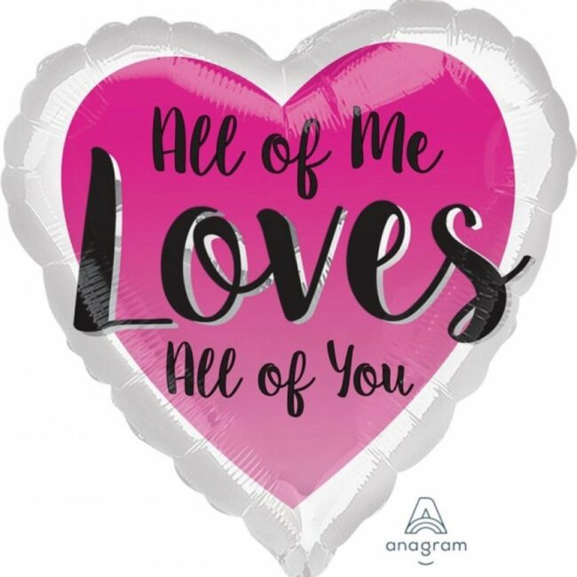 ALL OF ME LOVES ALL OF YOU FOIL BALLOON HEART 45CM