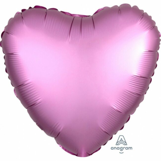 STANDARD SATIN LUXE FLAMINGO FOIL BALLOON HEART S15 43CM
