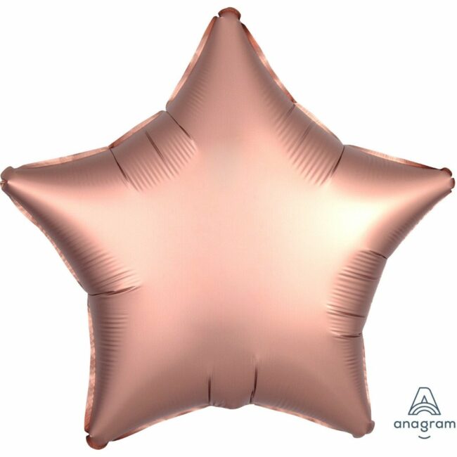 SATIN FOIL BALLOON STAR  ROSE COPPER S15 - 43CM