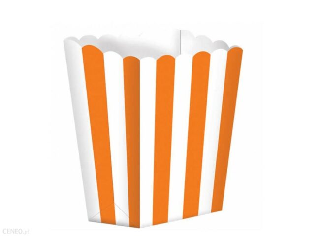 TREAT BOXE STRIPES ORANGE 6,3X13,4X3,8CM 5PCS