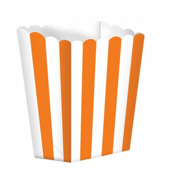 TREAT BOXE STRIPES ORANGE 6,3X13,4X3,8CM 5PCS
