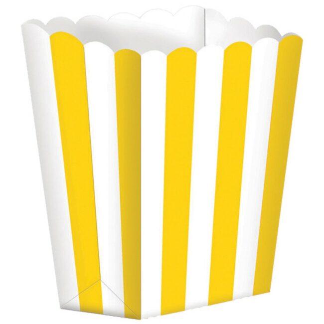 TREAT BOXES STRIPES YELLOW 6.3X13.4X3.8CM 5PCS