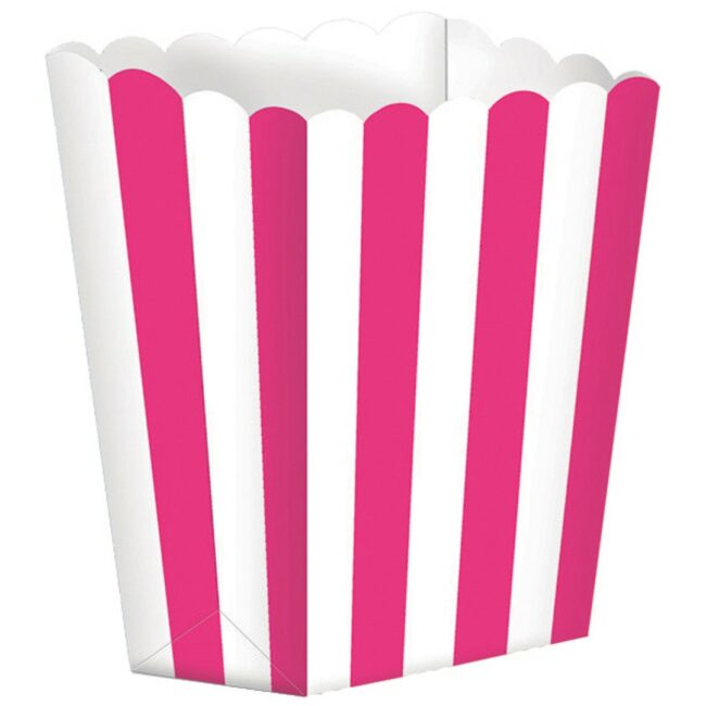 FAVOR BOX POPCORN PINK 6.3X13.4X3.8CM 5PCS
