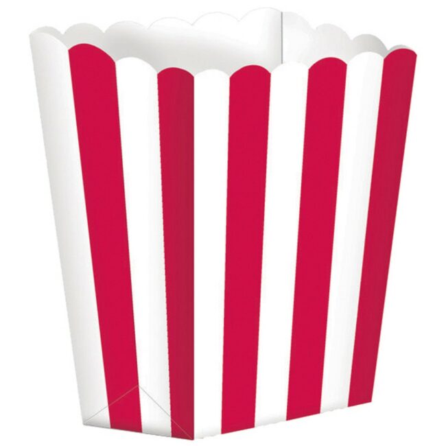 FAVOR POPCORN BOX APPLE RED 6.3X13.4X3.8CM 5PCS