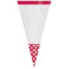 PARTY PLASTIC CONE WITH DOTS APPLE RED 8.8X27.2CM 10PCS