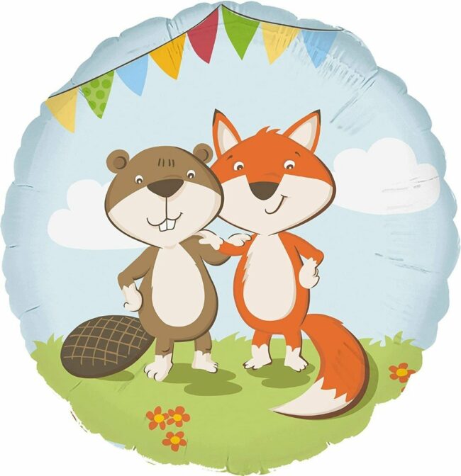 STANDARD FOX & BEAVER FOIL BALLOON ROUND