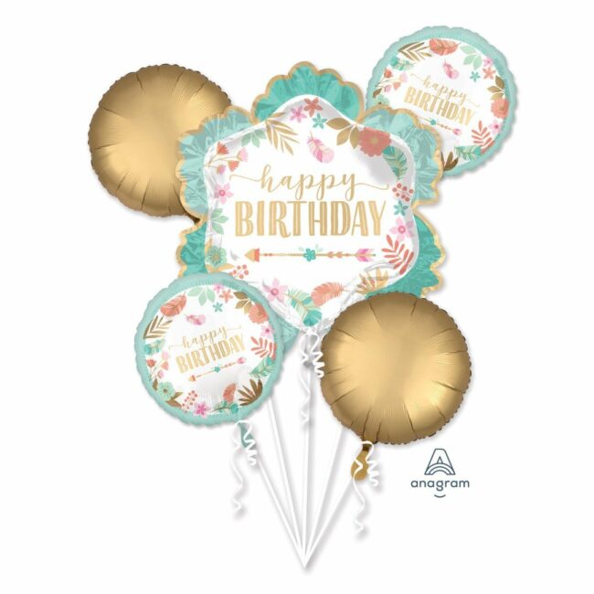 BOUQUET BOHO BIRTHDAY GIRL FOIL BALLOON P75