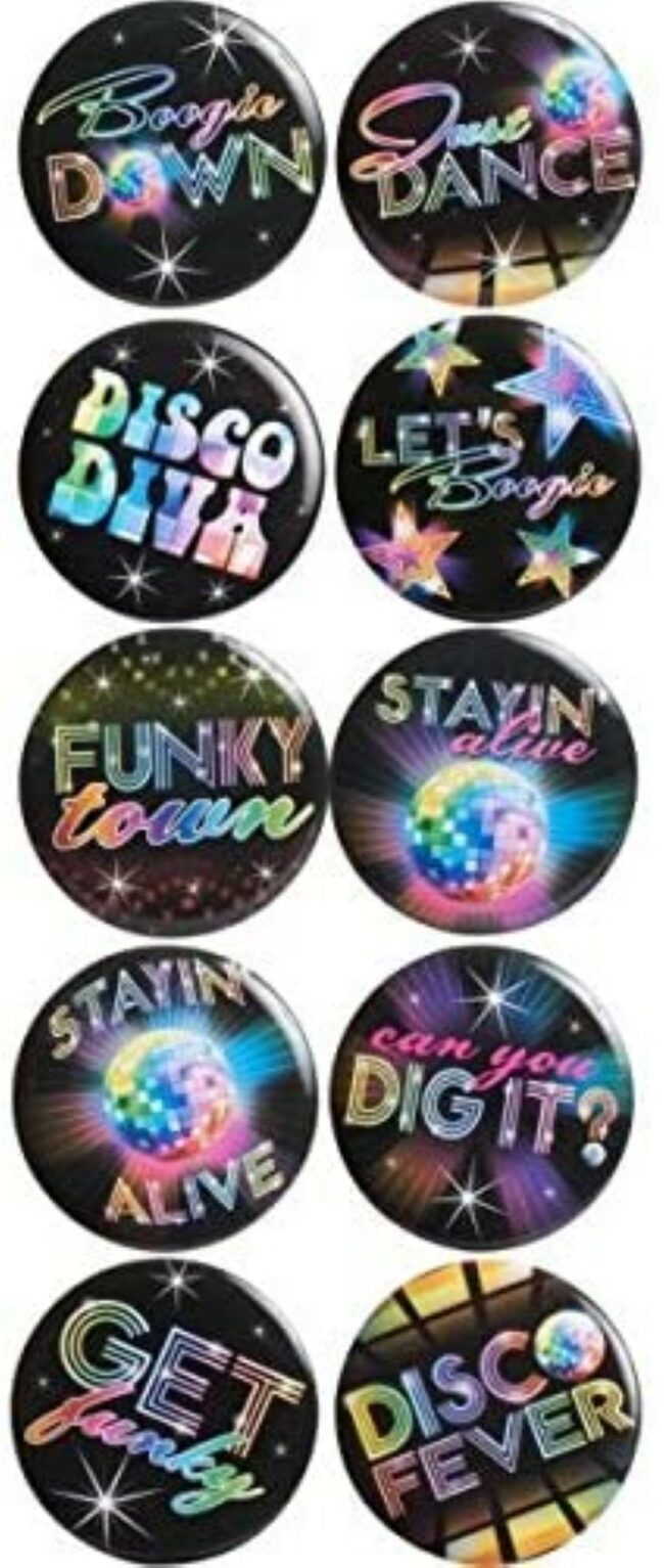 BUTTONS DISCO FEVER 70'S METALLIC 4.4CM - 10PCS - Image 2