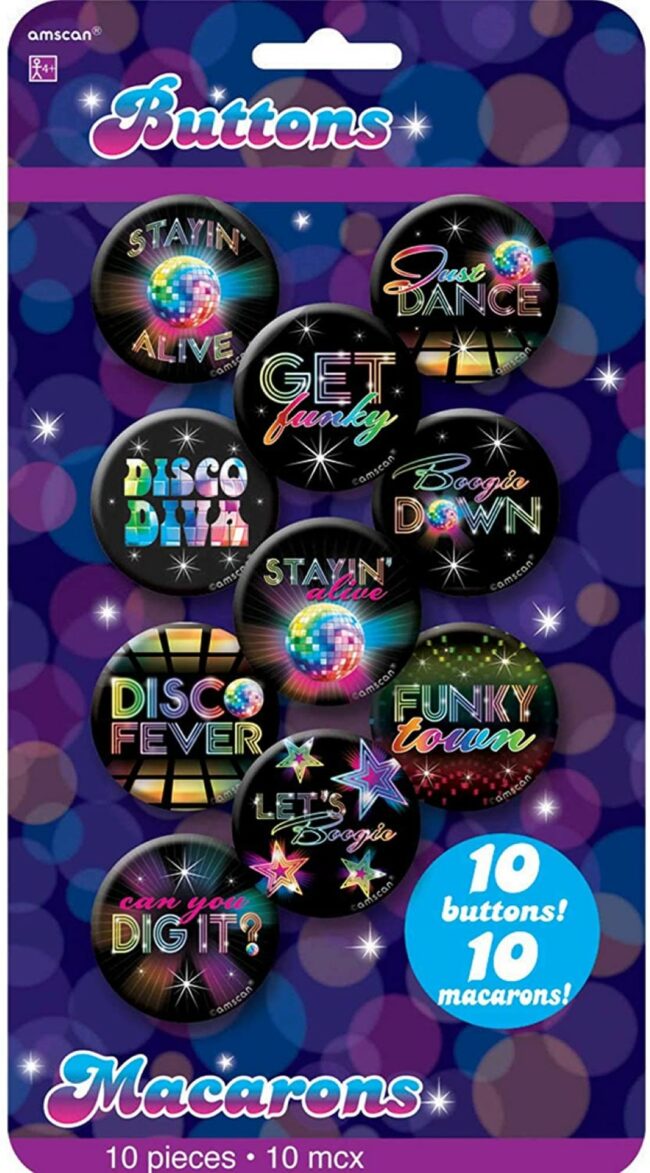 BUTTONS DISCO FEVER 70'S METALLIC 4.4CM - 10PCS - Image 3