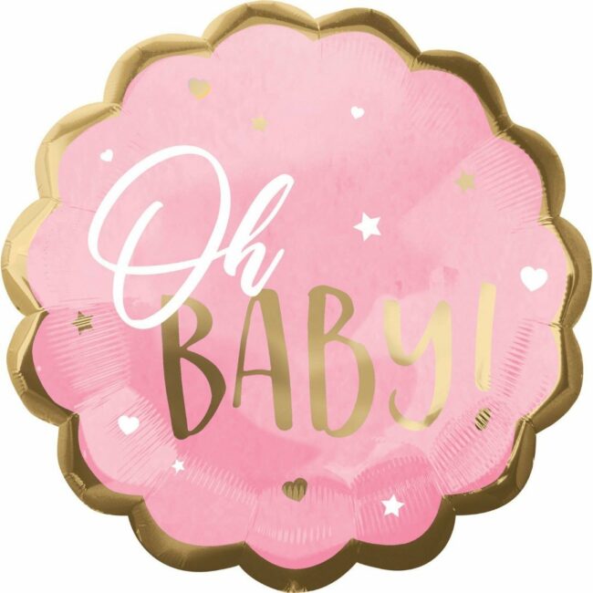 JUMBO HX PINK BABY GIRL FOIL BALLOON P32 55CM