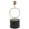 BRASS & IRON CANDLE HOLDER SMALL CIRCLE BLACK 7X19CM