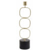CANDLE HOLDER WITH 3 CIRCLES BRASS & BLACK 7X30CM